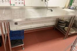 1 x Stainless Steel Prep Table With Space For Undercounter Refrigeration