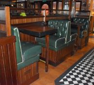 1 x Assorted Lot of Raised Restaurant Bar Seating with Brass Footrests and Tables - Seats 4 Persons