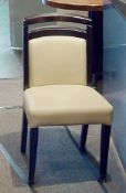 20 x Stylish Restaurant Dining Chairs With Cream Faux Leather Upholstery And Dark Wood Frames - Ref: