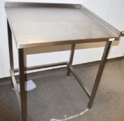 1 x Stainless Steel Corner Prep Bench With Space For Appliance - Size: H87 x W74 x 70 cms