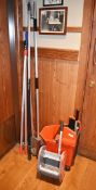 1 x Mop Bucket & Assorted Handles As Photographed - From a Popular Italian-American Diner