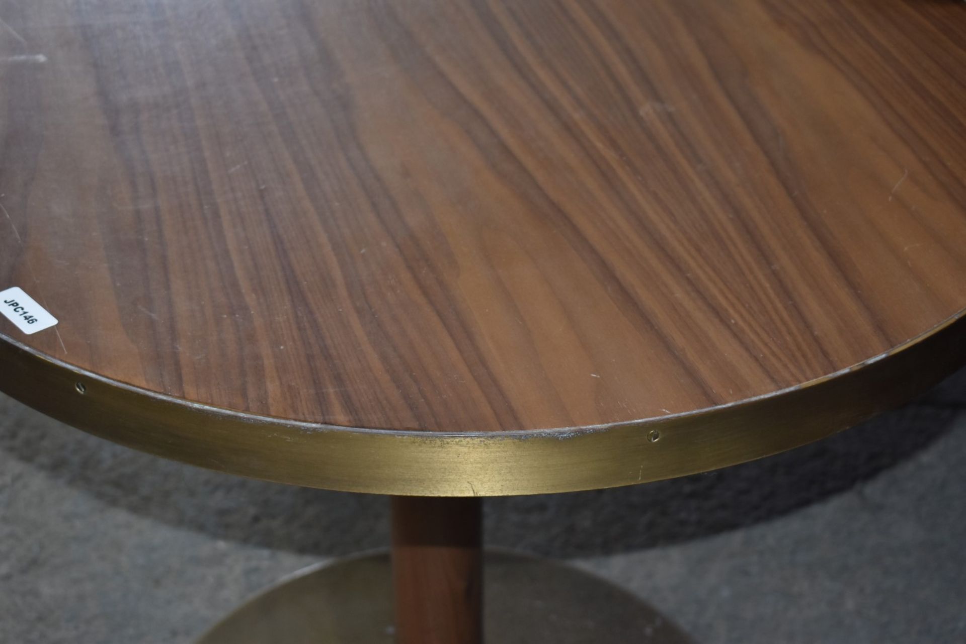 1 x Oval Banqueting Dining Table By AKP Design Athens - Walnut Top With Antique Brass Edging - Image 3 of 16