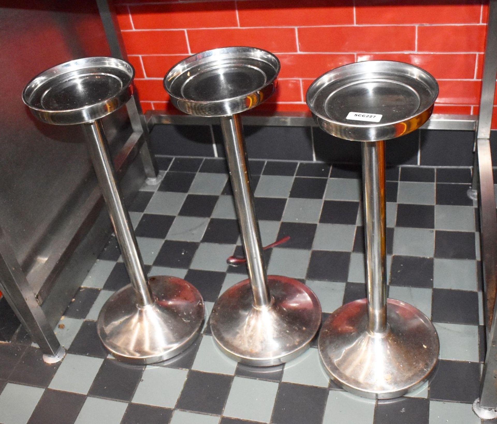 3 x Ice Bucket Stands With Chrome Finish - From a Popular American Diner