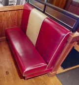 3 x Single-sided 3-Person Seating Benches - Featuring Red Faux Leather Upholstery - Retro 1950's
