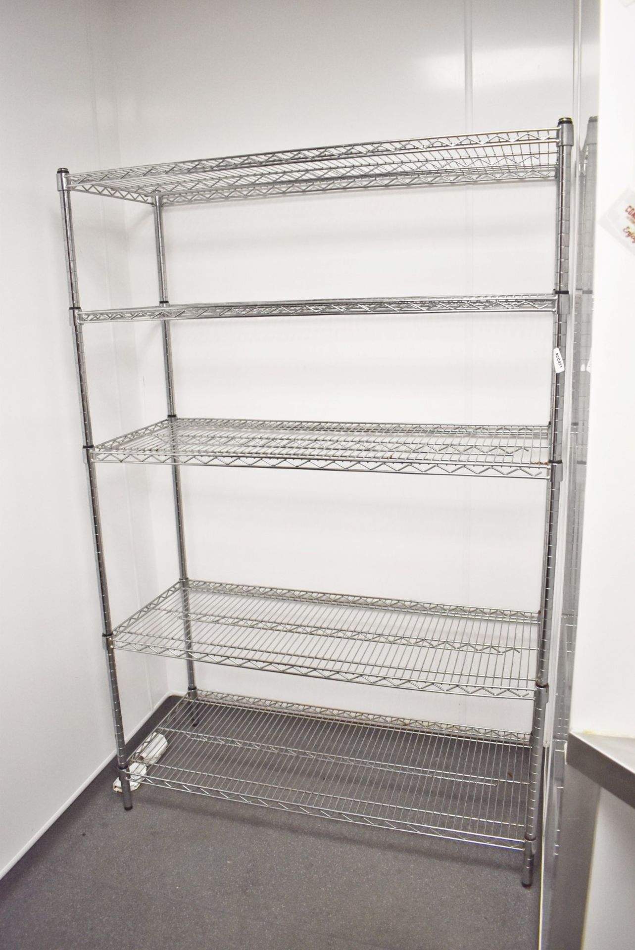 1 x Four Tier Wire Shelf Storage Unit For Commercial Kitchens - Size: H180 x W120 x D50 cms