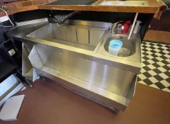 3 x Stainless Steel Back Bar Units to Include Ice Wells, Prep Table, Sinks, Speed Rails and More
