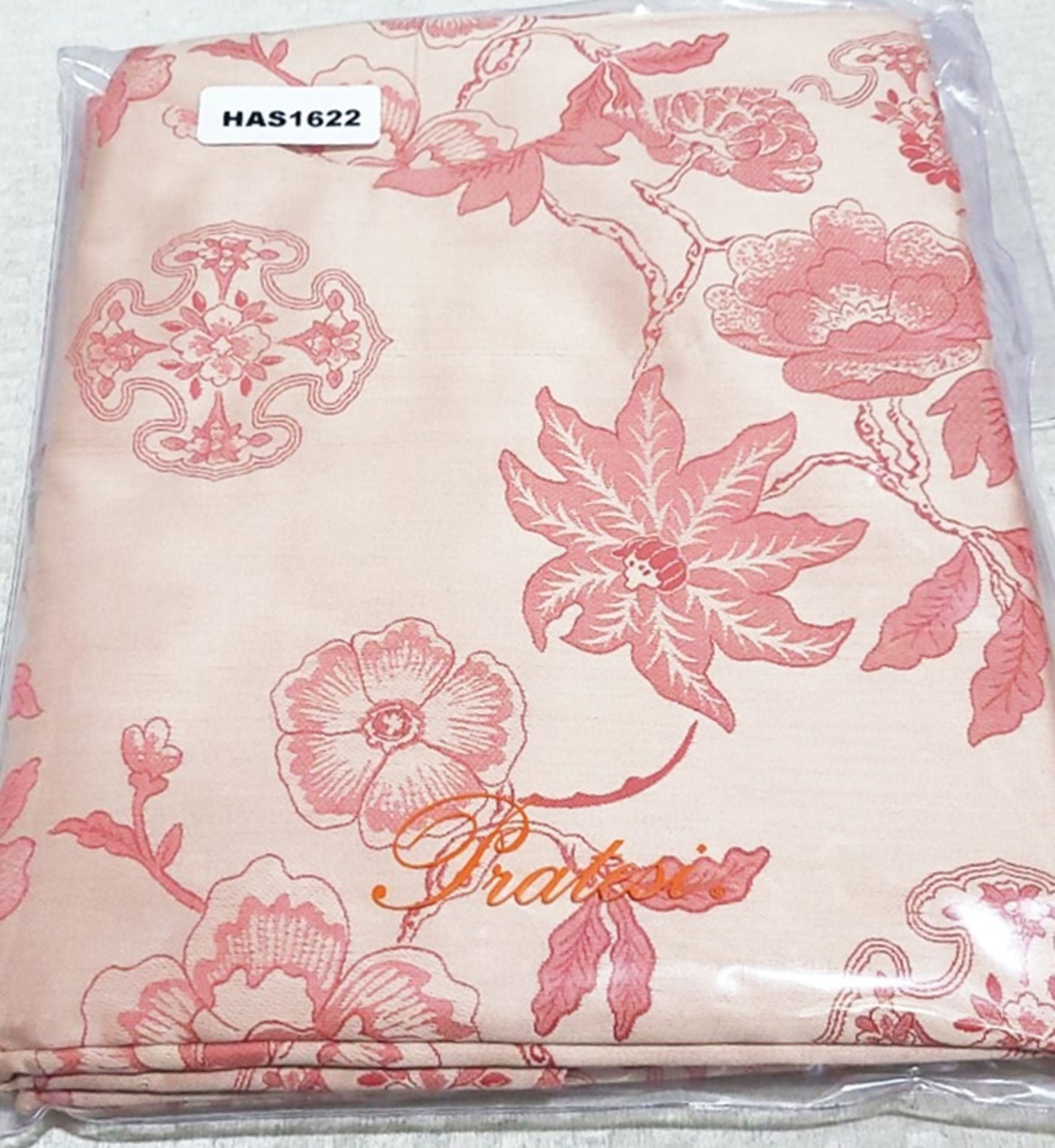 Set Of 2 x PRATESI 'Cina' Jacquard Pink Floral Print Pillow Shams (50x75cm)