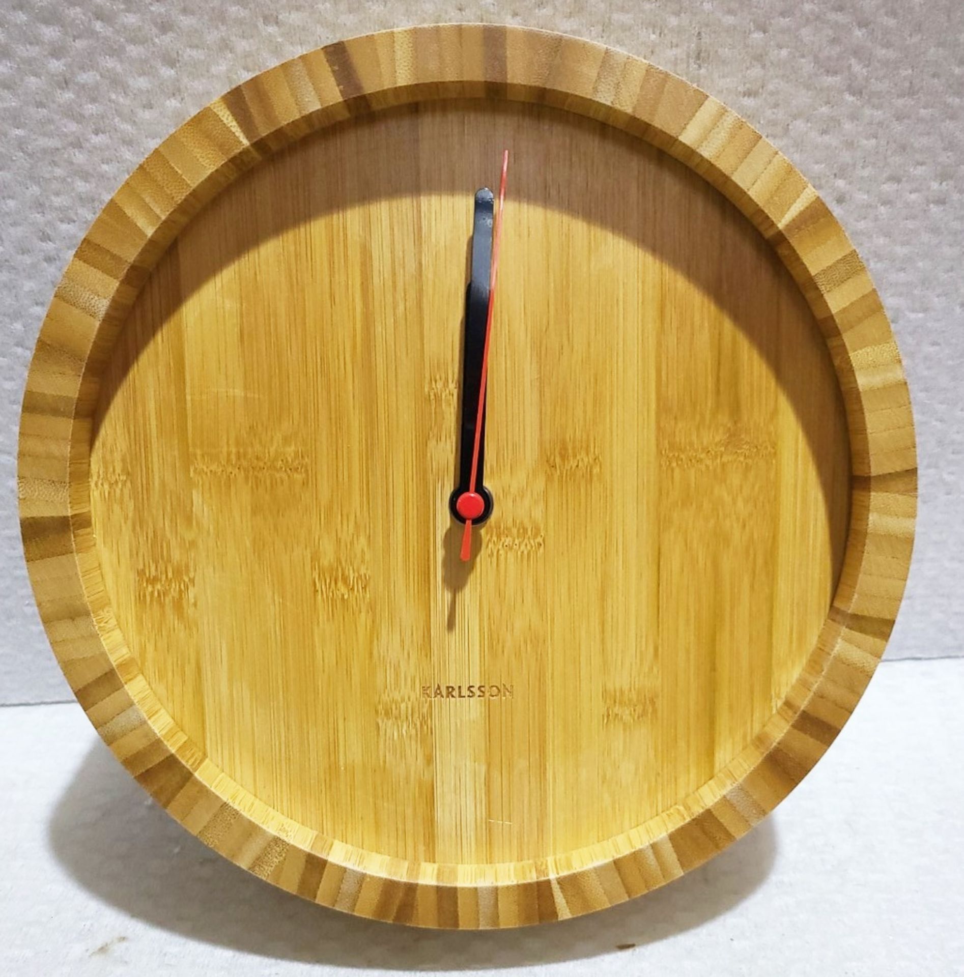 1 x KARLSSON Tom Bamboo Natural Numberless Wall Clock 26cm - New Boxed Stock - Image 6 of 7