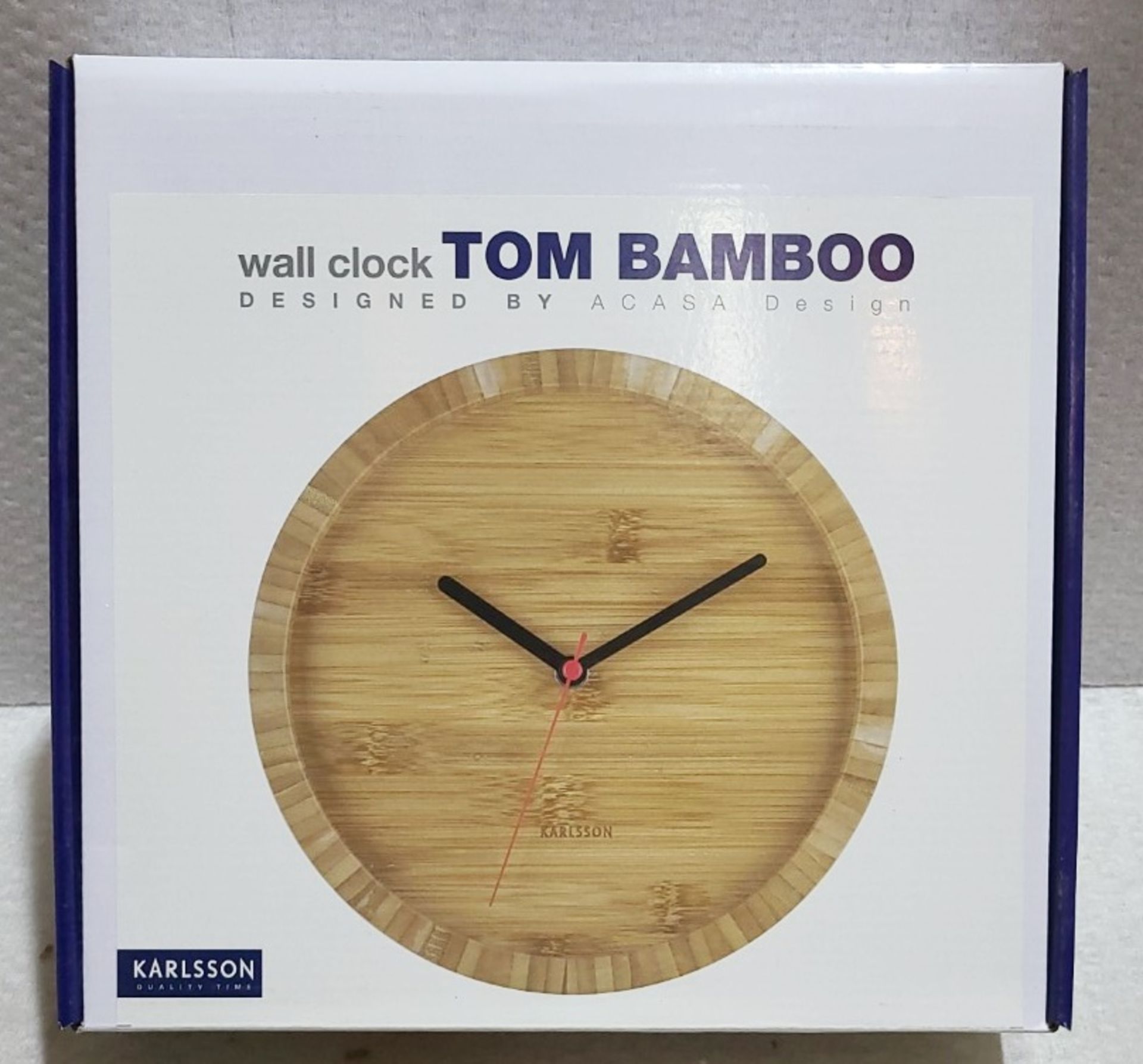 1 x KARLSSON Tom Bamboo Natural Numberless Wall Clock 26cm - New Boxed Stock - Image 4 of 7