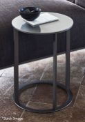 1 x B&B ITALIA 'Frank' Designer Steel Side Table With A Pewter Finish - Original Price £1,040 -