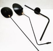 1 x BLUESUNTREE 'Serge Mouille' Style Black Two Arm Rotating Steel Wall Lamp