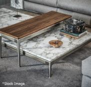 1 x FLEXFORM 'Pico' Italian Designer Low-Profile Coffee Table With a Carrara Marble Top - RRP £6,395