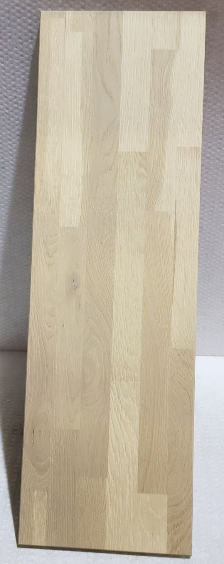 1 x WOOOD 'Gyan Legplank' Light Oak Shelf With Black Metal Braces 80cm - Image 5 of 7