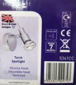 4 x SEARCHLIGHT Torch Spotlight Chrome Finished with Adjustable Head and A Flick Switch