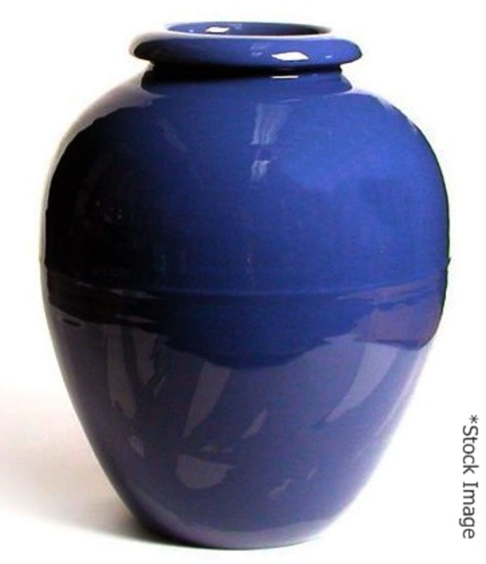 1 x BAUER POTTERY LOS ANGELES Large 22 Inch Oil Jar In Blue (Circa 2000) - Original Price £700.00