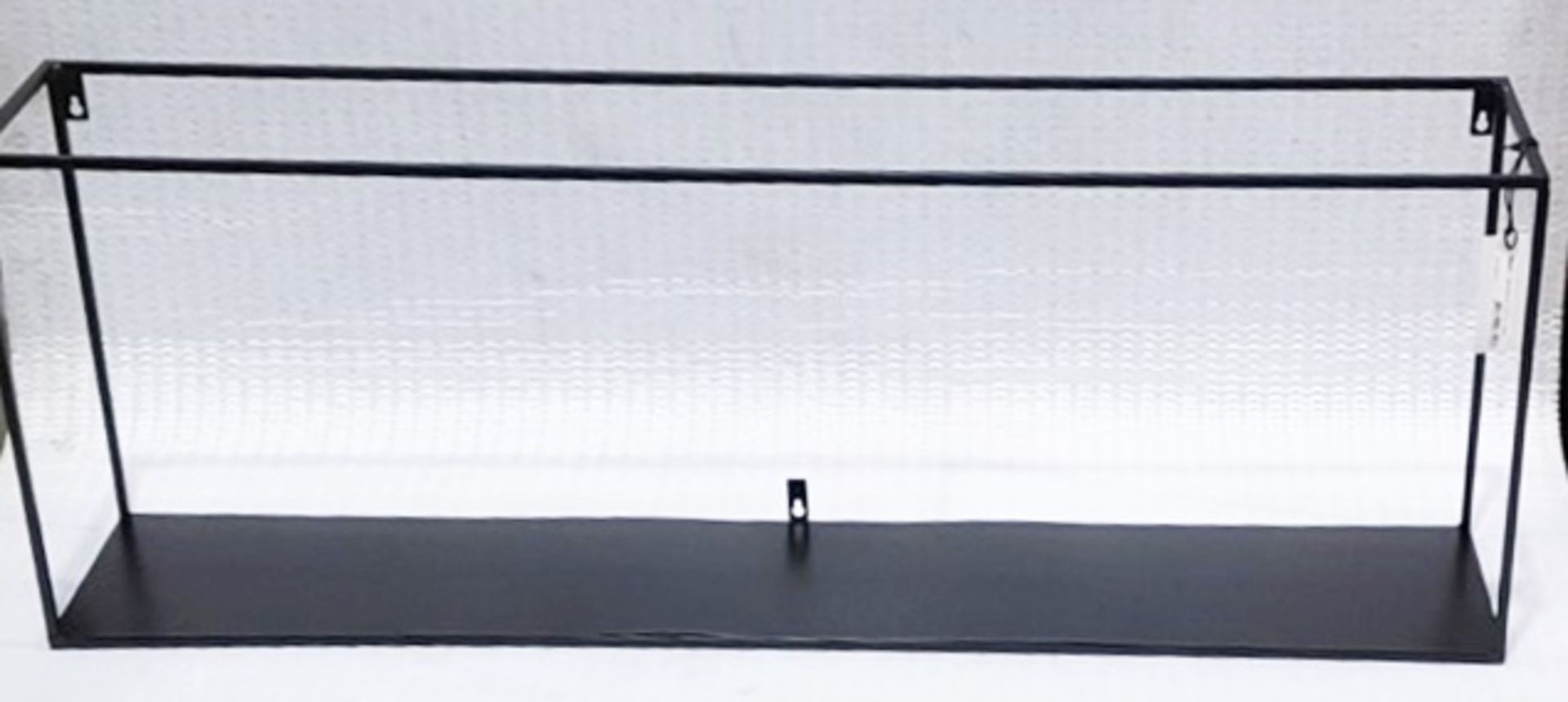1 x WOOOD 'Meert' Black Metal Extra Storage Wall Shelf With Black Lacquered Finish 100cm - Image 5 of 7