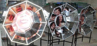 8 x Kaleidoscope-style Illuminated Freestanding Display Units
