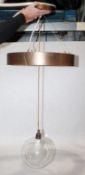 1 x Commercial Designer RING Suspension Ceiling Light With Clear Acrylic Globe Pendant