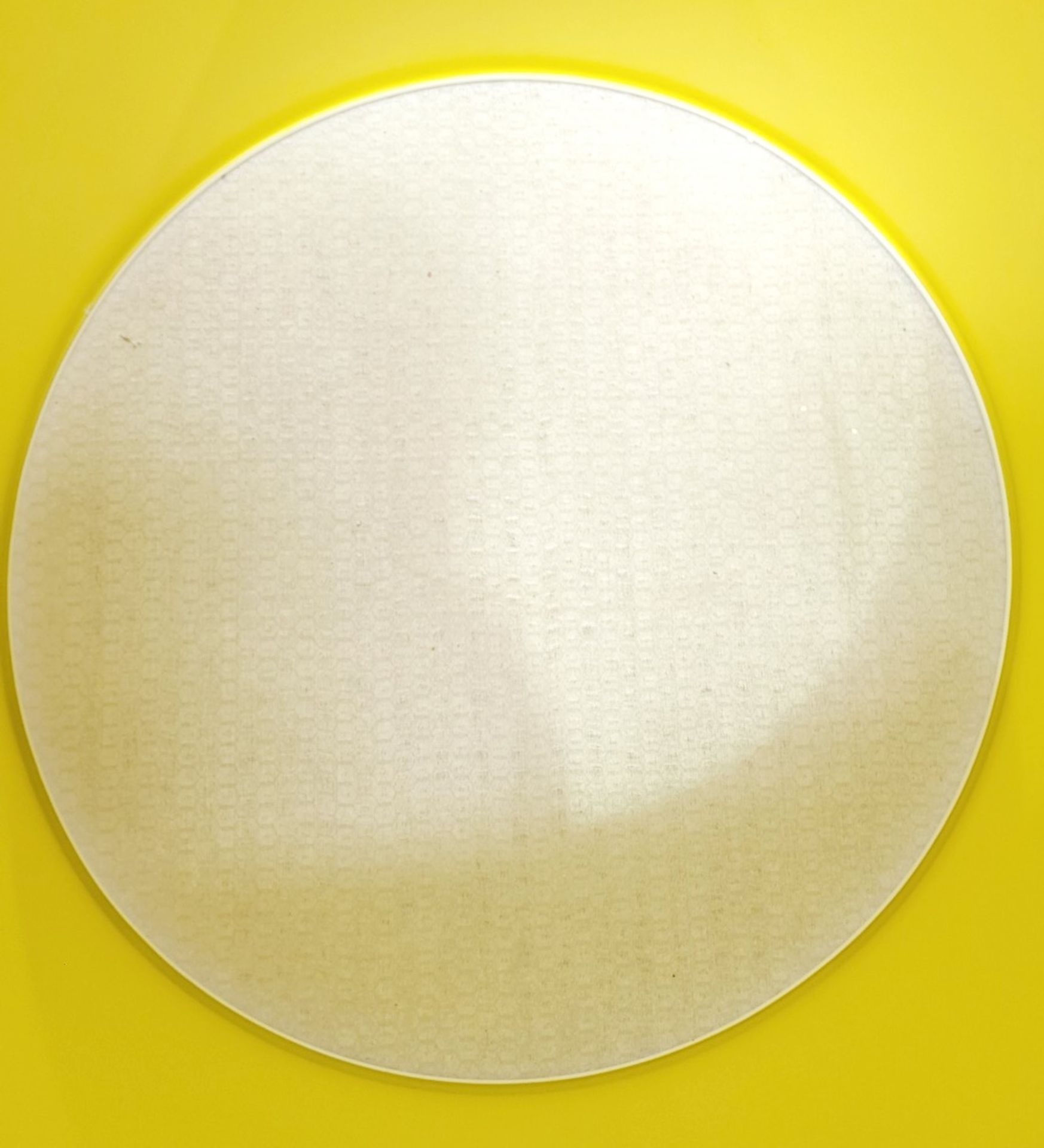 1 x BLUESUNTREE Scandi Metal White Pendant Drum Lamp Shape With Bright Yellow Interior 50cm - Image 5 of 5
