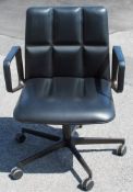 1 x WALTER KNOLL 'Leadchair' Executive Meeting Chair In Genuine Leather - Original RRP £4,250 -
