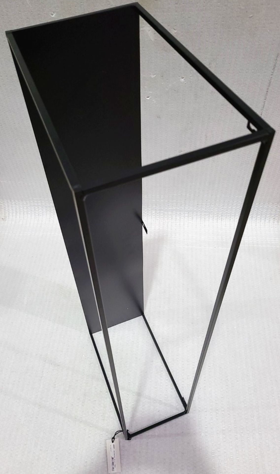 1 x WOOOD 'Meert' Black Metal Extra Storage Wall Shelf With Black Lacquered Finish 100cm - Image 4 of 7