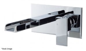 1 x Cassellie 'Dunk' Wall Mounted Waterfall Basin Mixer With A Polished Chrome Finish - Ref: