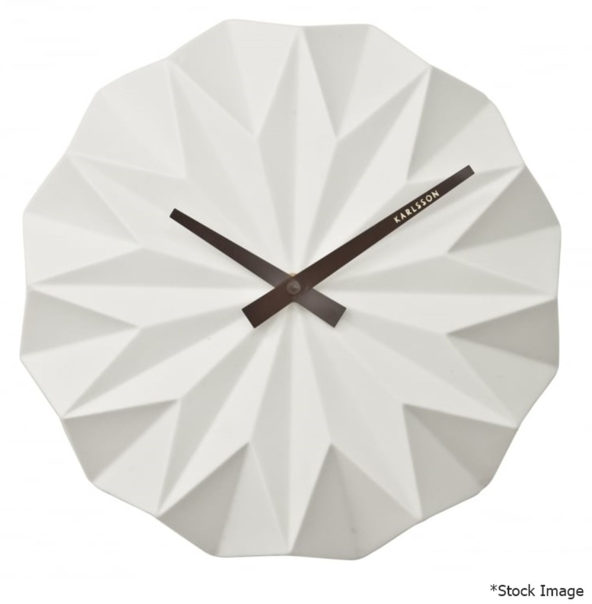 1 x KARLSSON Contemporary Origami Ceramic Silent Grey Wall Clock 27cm - New Boxed Stock
