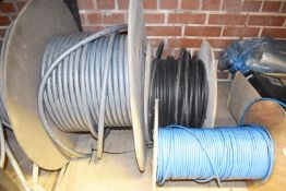 3 x Large Reels of Part Used Electrical Cable - Features Multicore Copper Reels