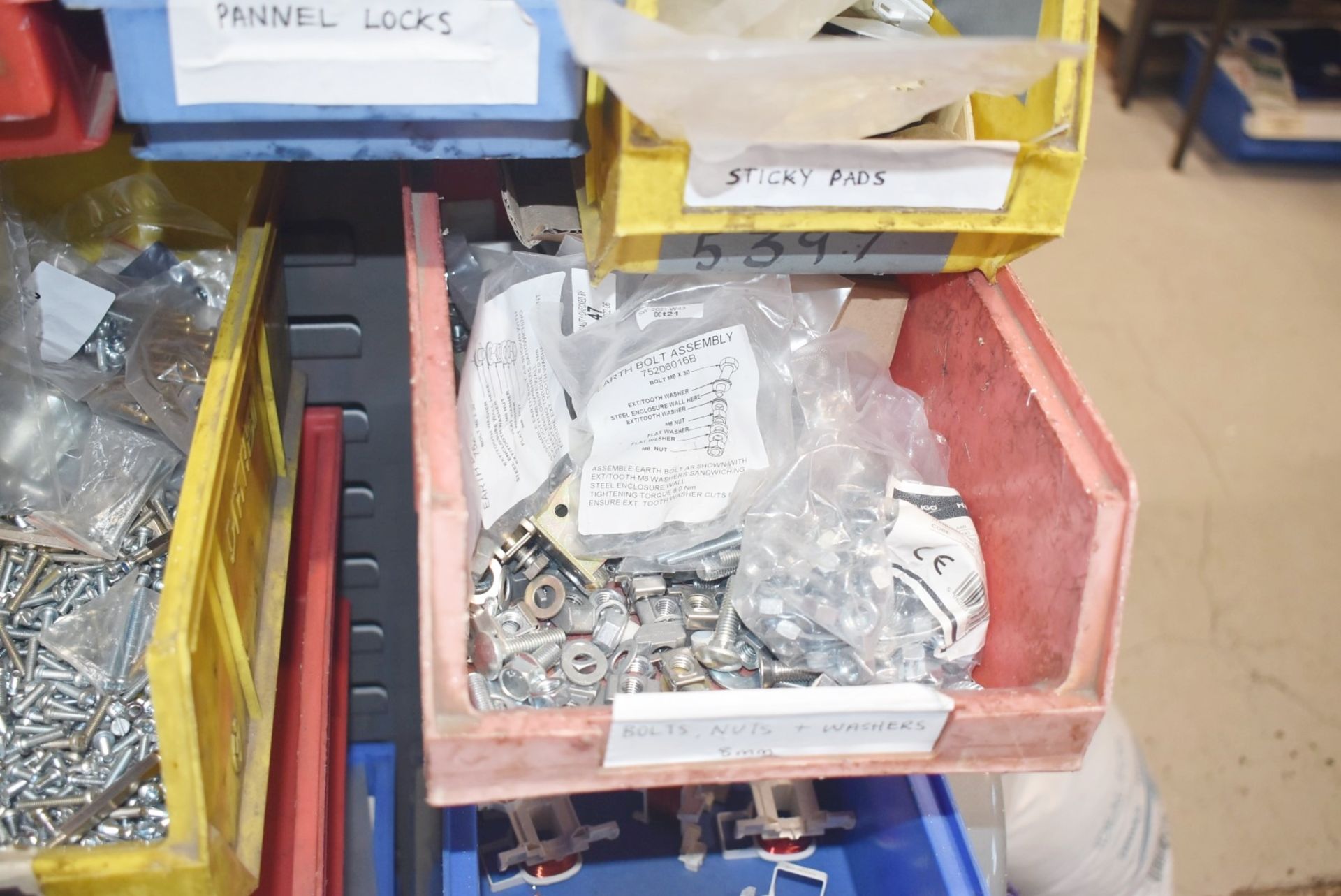 40 x Linbins With Contents - Screws, Nuts, Washes, Fixing Brackets, Strip Connects, Fuses and More - Image 4 of 24