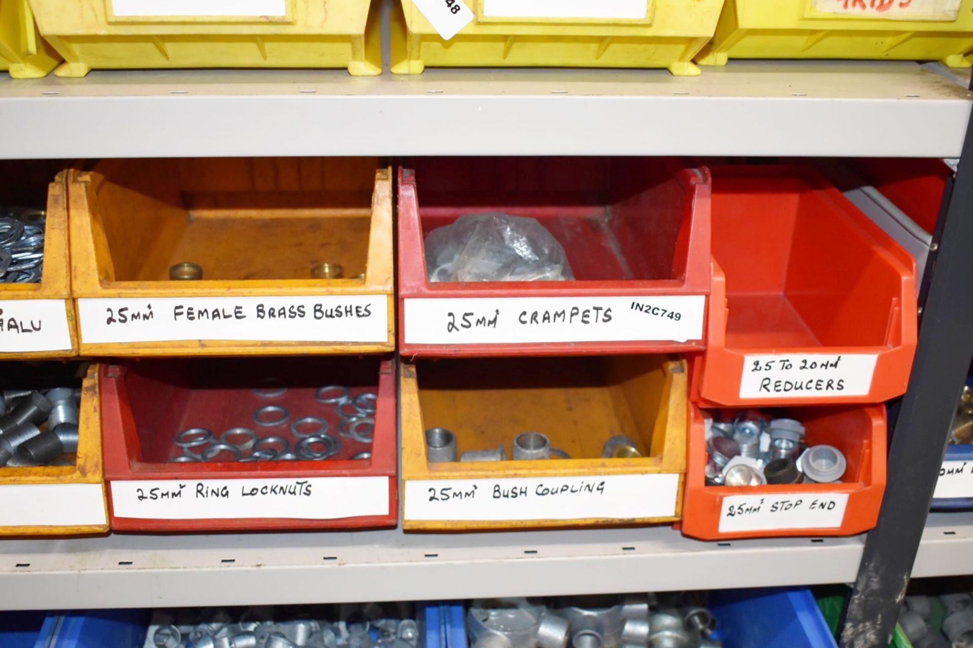 29 x Linbins & Contents & Boxed Stock - Galvanised Conduit Fittings, Brass Bushes, Switches & More - Image 8 of 16