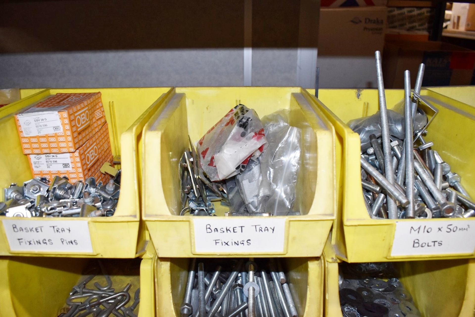 43 x Linbins With Contents - Clamps, Rod Connectors, Zebs, Washers, Bolts, Hex Nuts, Cleats & More! - Image 24 of 37