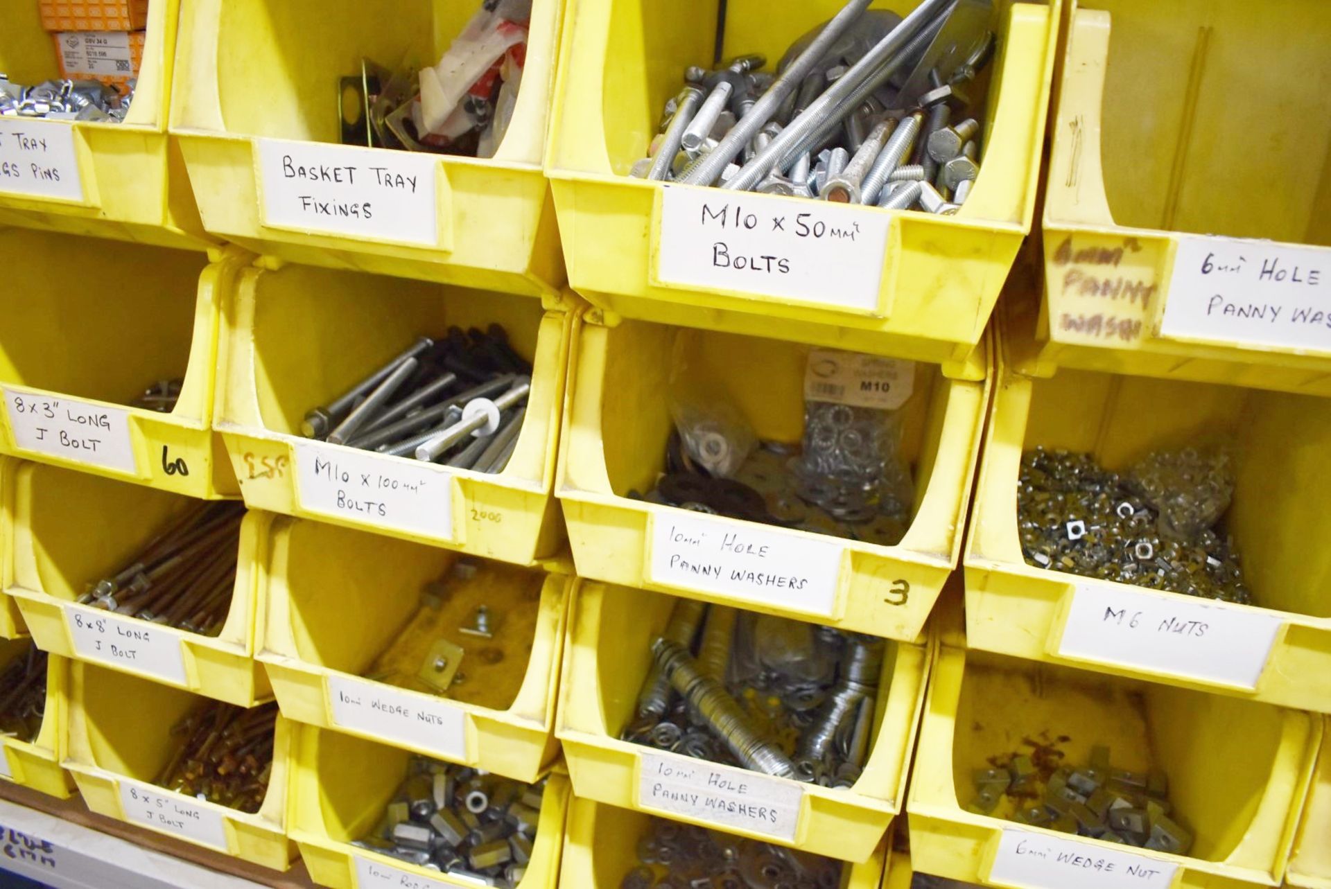 43 x Linbins With Contents - Clamps, Rod Connectors, Zebs, Washers, Bolts, Hex Nuts, Cleats & More! - Image 15 of 37