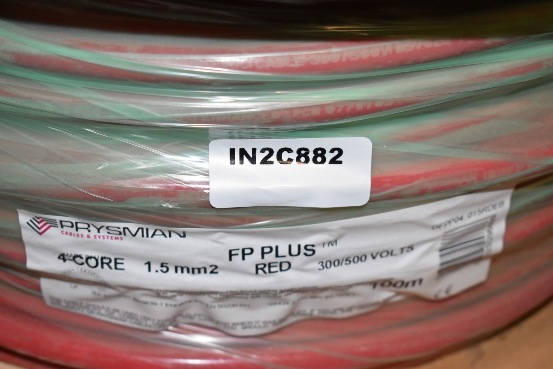 1 x Prysmian 100m FP Plus 4 Core 1.5mm2 Red Enhanced Fire Alarm Cable - 300/500v - RRP £360 - Image 2 of 5