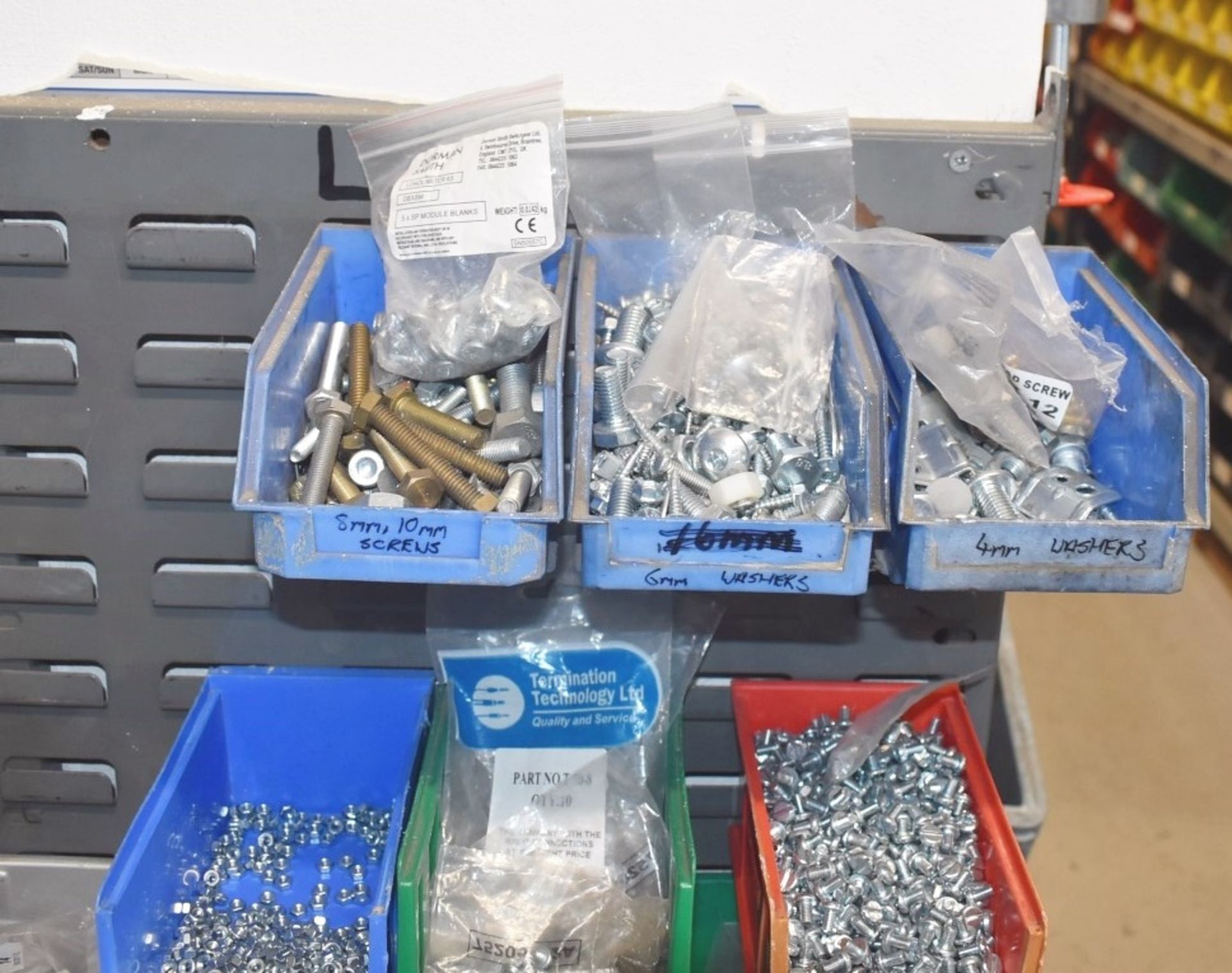 40 x Linbins With Contents - Screws, Nuts, Washes, Fixing Brackets, Strip Connects, Fuses and More - Image 15 of 24