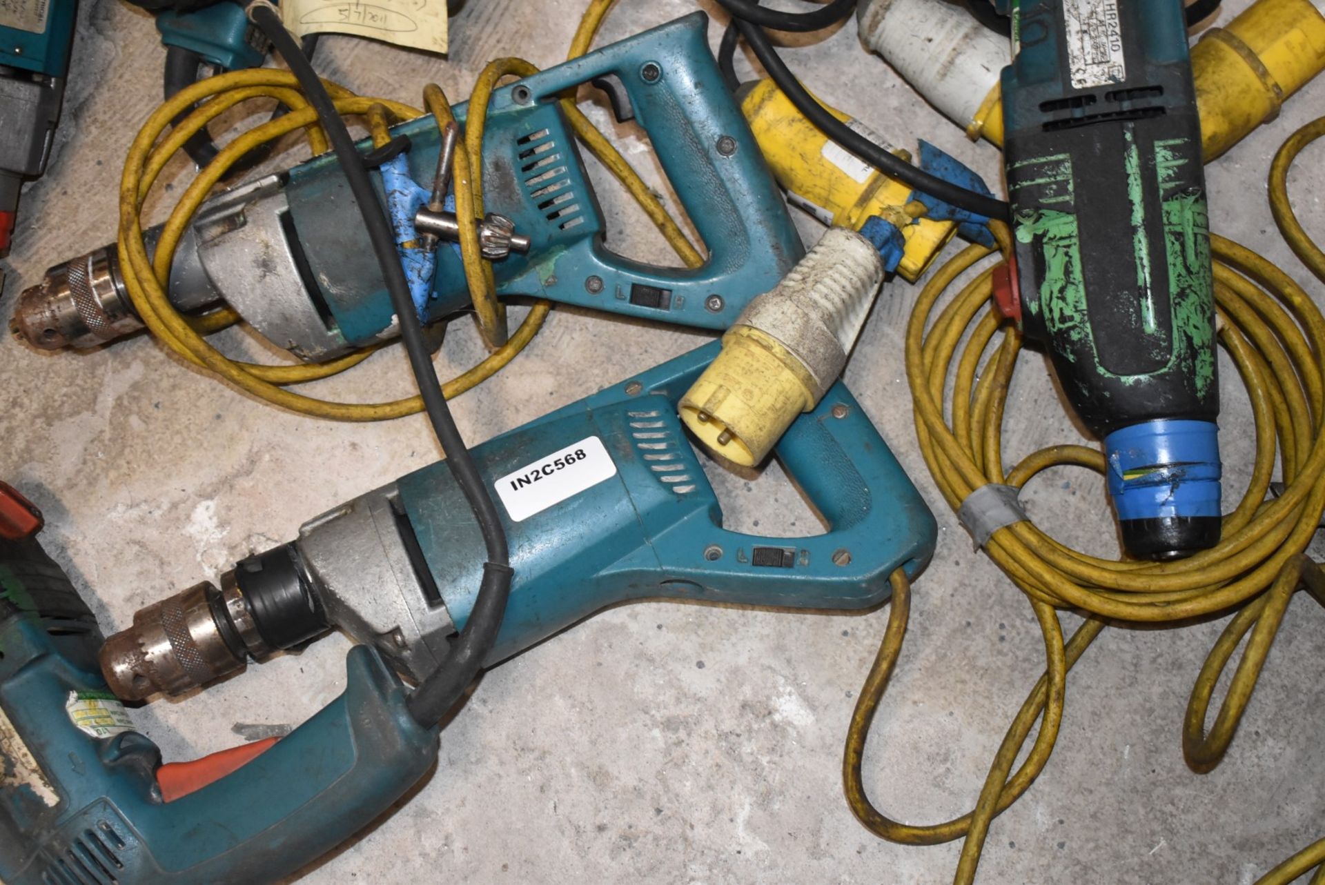 6 x Industrial 110v Power Tools Including Drills and Bench Saw - Image 2 of 6