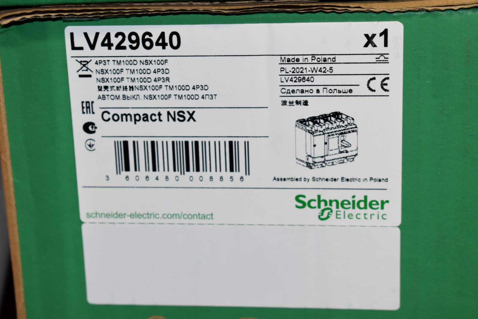 1 x Schneider NSX Range Circuit Breaker - MCCB 4P 100A, Breaking Capacity 85 kA - New - RRP £564 - Image 4 of 4