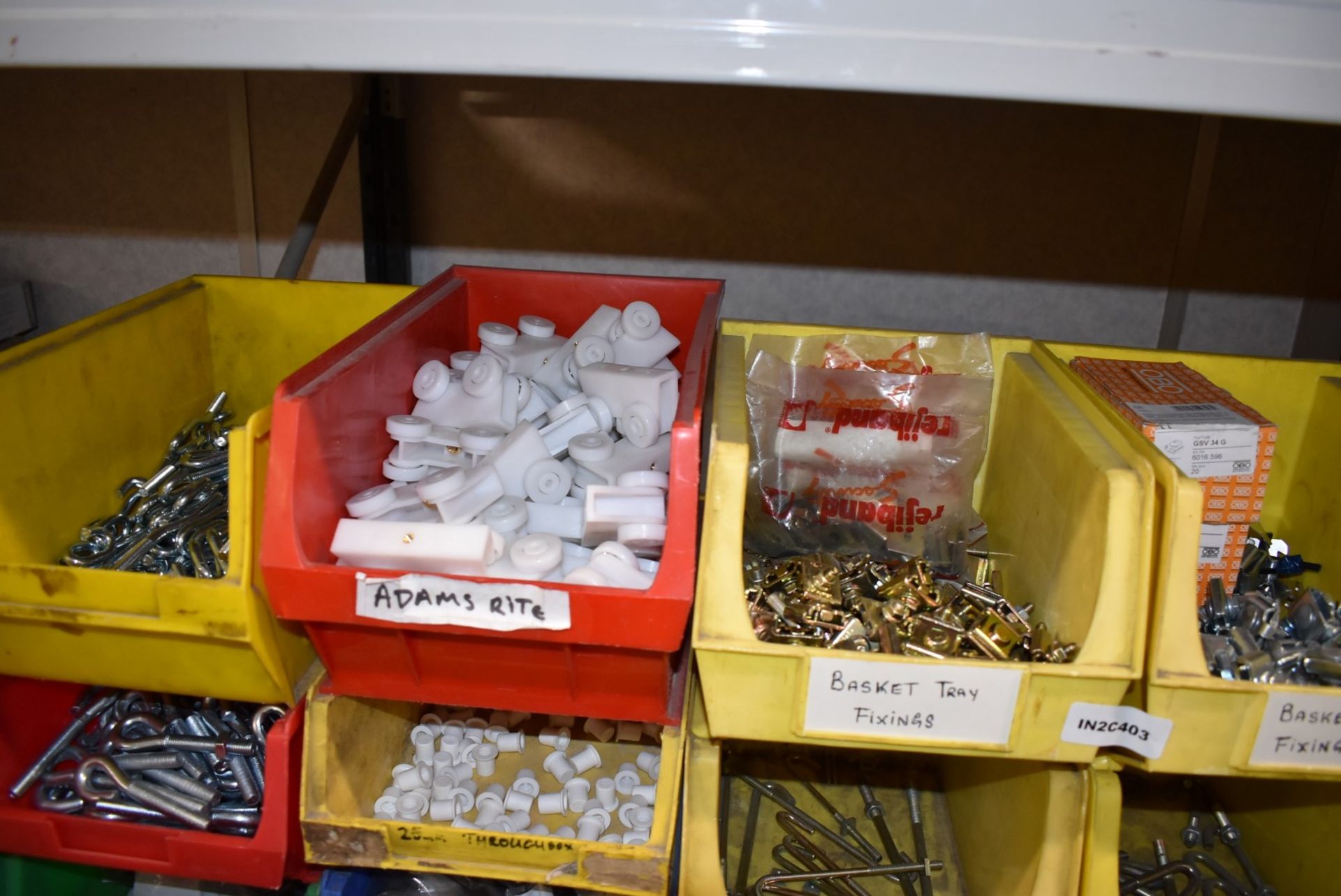 43 x Linbins With Contents - Clamps, Rod Connectors, Zebs, Washers, Bolts, Hex Nuts, Cleats & More! - Image 26 of 37