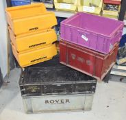 9 x Various Storage Tubs Branded With Various Car Manufacturing Companies - Rover, BMW, Land Rover