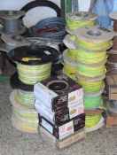 20 x Reels of Single Core Green/Yellow Electrical Cable - New Reels & Part Used Reels 100m Cable