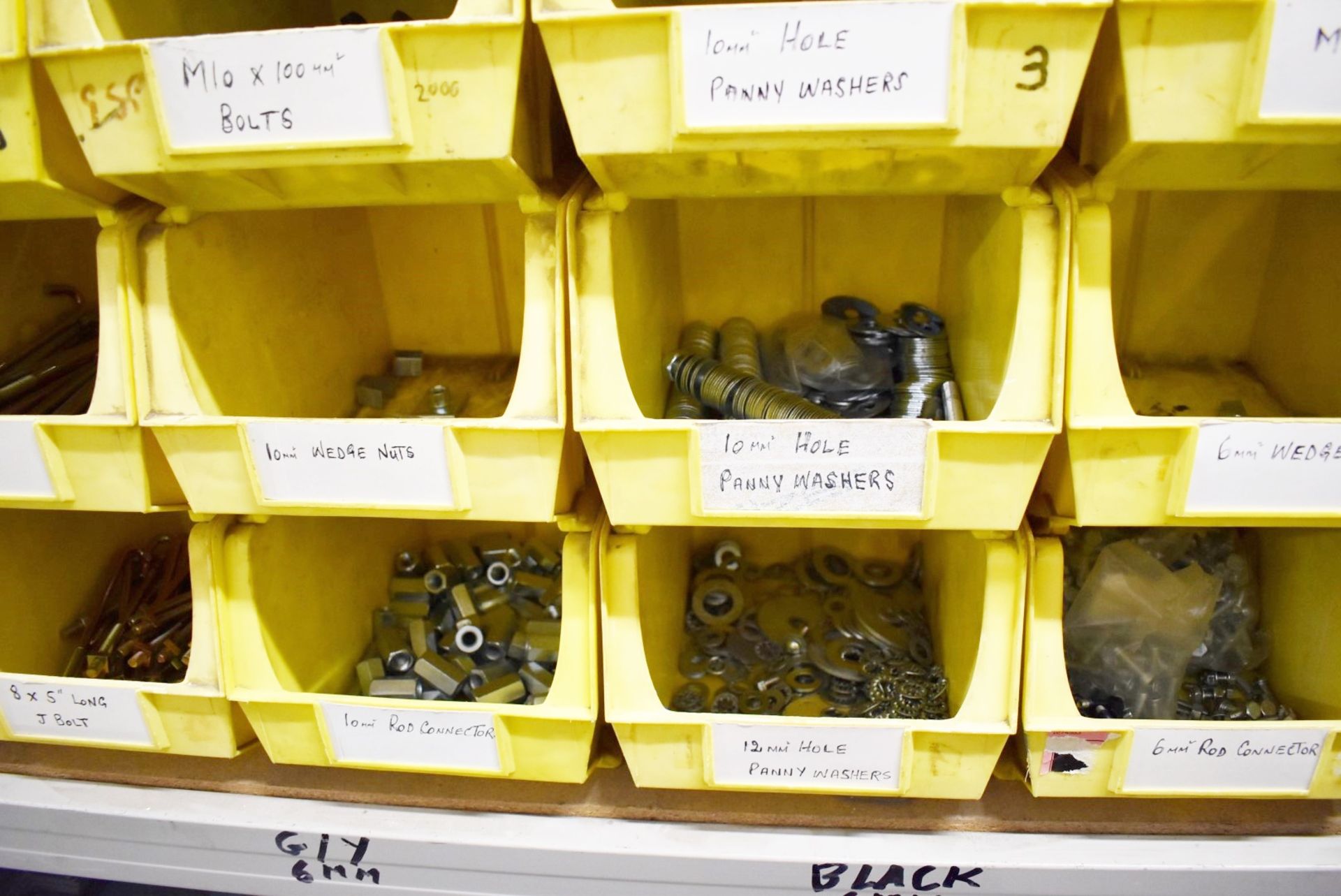 43 x Linbins With Contents - Clamps, Rod Connectors, Zebs, Washers, Bolts, Hex Nuts, Cleats & More! - Image 16 of 37