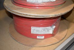 1 x Prysmian 100m FP200 Gold Fire Alarm Cable - Unused Reel - 2 Core 4mm2 - Red 300/500v