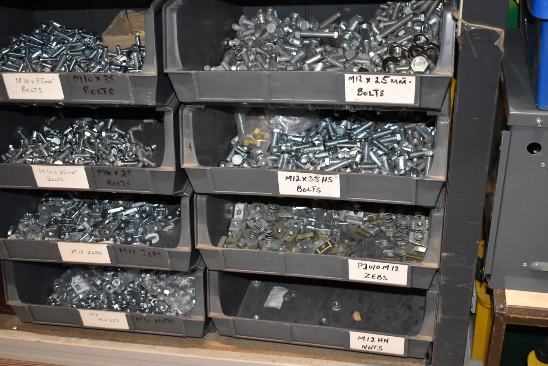 20 x Large Linbins With Contents - Various Bolts, Zebs, Hex Nuts, T Brackets, Angle Brackets & More! - Image 3 of 16