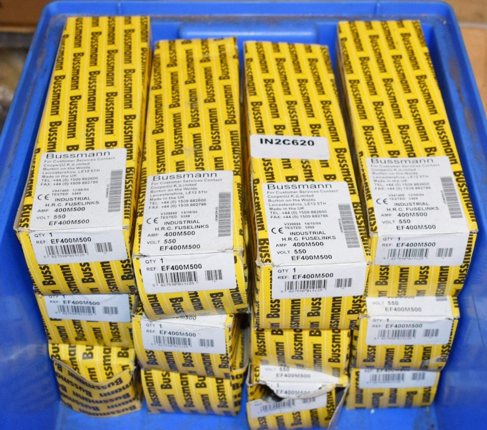 12 x Bussman 550v Industrial H.R.C Fuses - New Boxed Stock - Type EF400M500