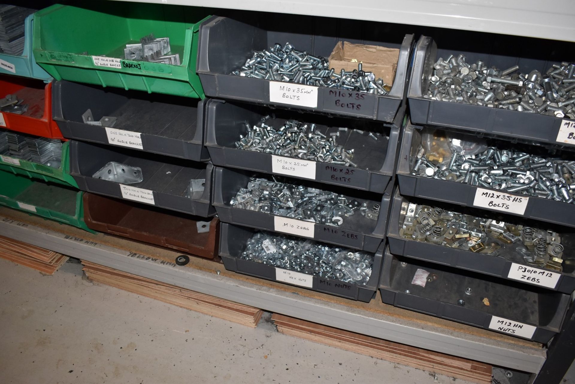 20 x Large Linbins With Contents - Various Bolts, Zebs, Hex Nuts, T Brackets, Angle Brackets & More! - Image 5 of 16