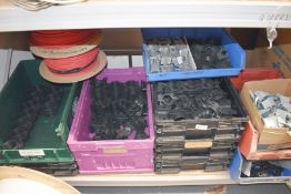 9 x Storage Containers Containing a Variety of Cable and Pipe Cleats - Unused Stock!