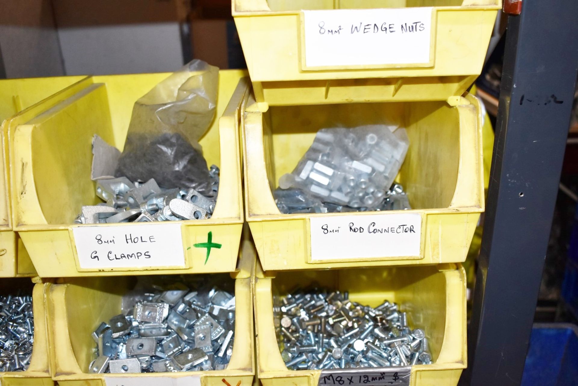 43 x Linbins With Contents - Clamps, Rod Connectors, Zebs, Washers, Bolts, Hex Nuts, Cleats & More! - Image 4 of 37