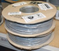 2 x Reels of Fumeguard 100m 4mm H072-R Grey 6491B Low Smoke Zero Halogen Cable - Unused Stock