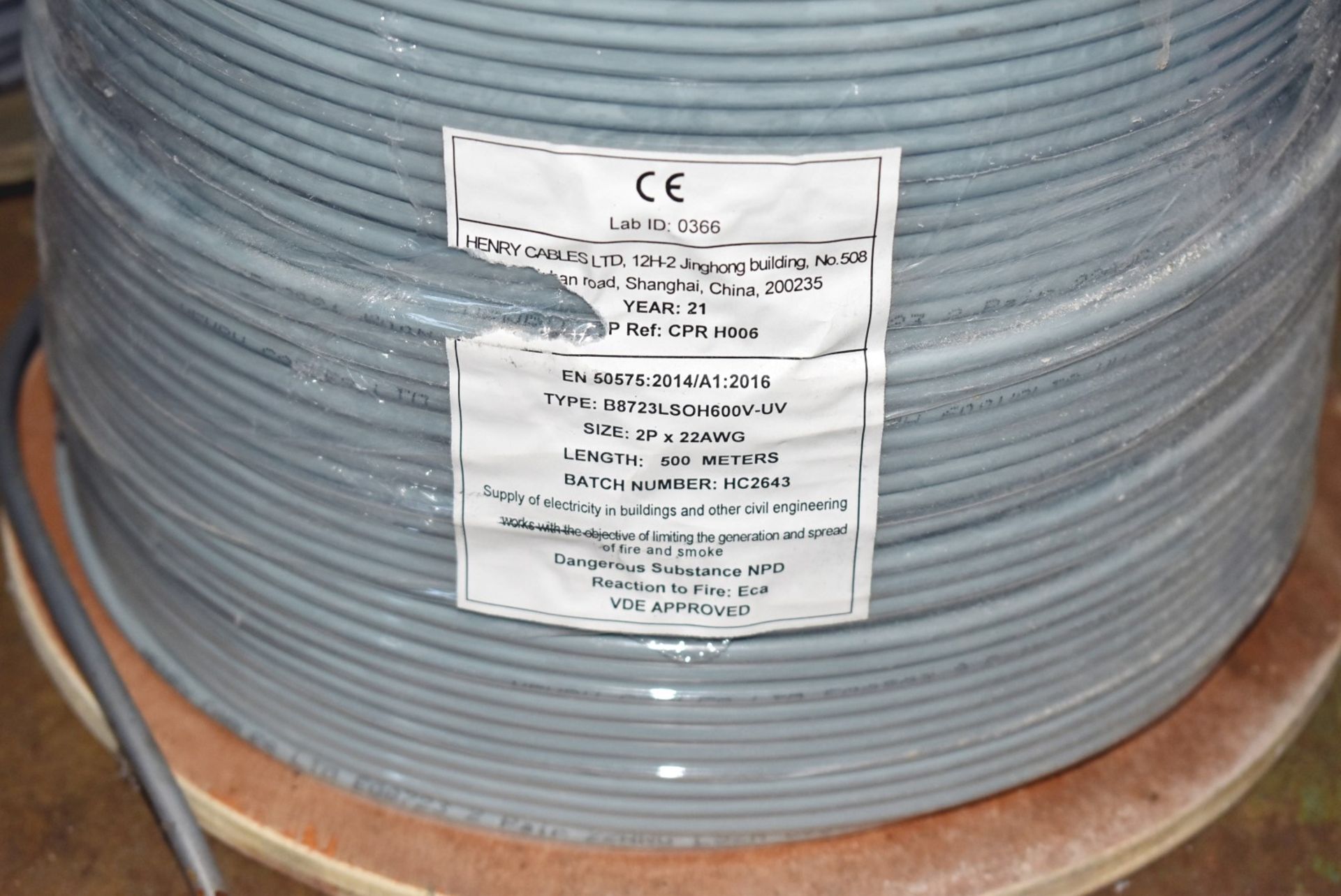 13 x Reels of Grey Electrical Cable - Includes New Reels and Part Used Reels of 100m and 500m Cable - Image 4 of 9