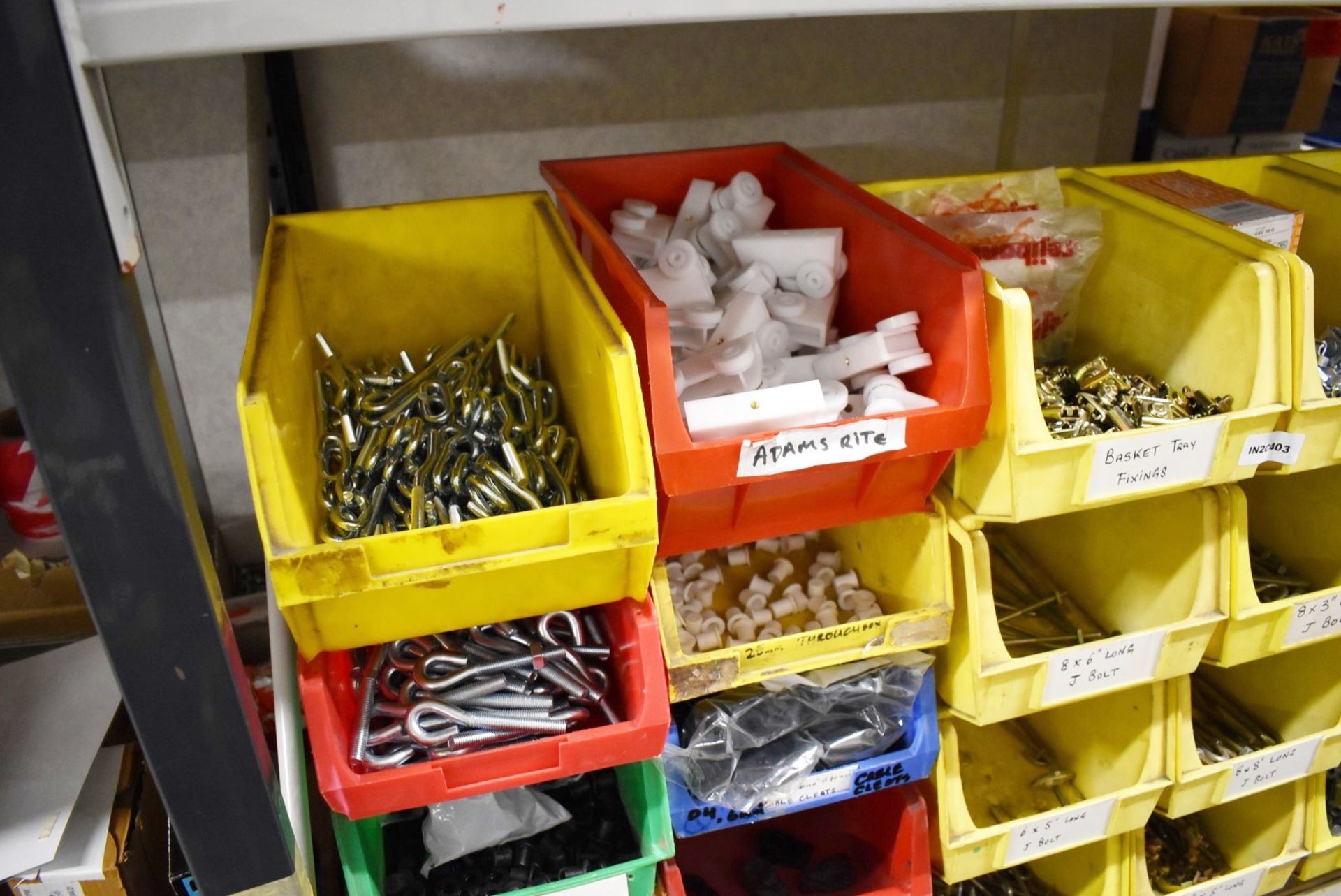 43 x Linbins With Contents - Clamps, Rod Connectors, Zebs, Washers, Bolts, Hex Nuts, Cleats & More! - Image 31 of 37