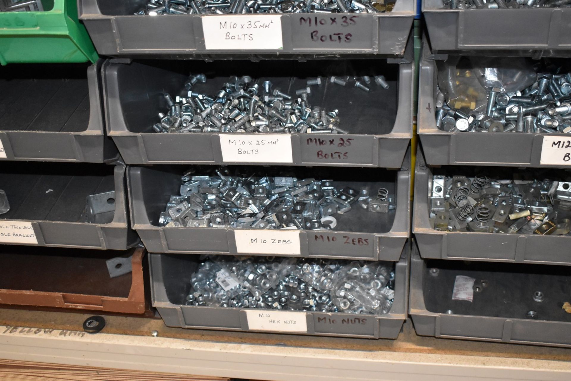 20 x Large Linbins With Contents - Various Bolts, Zebs, Hex Nuts, T Brackets, Angle Brackets & More! - Image 4 of 16